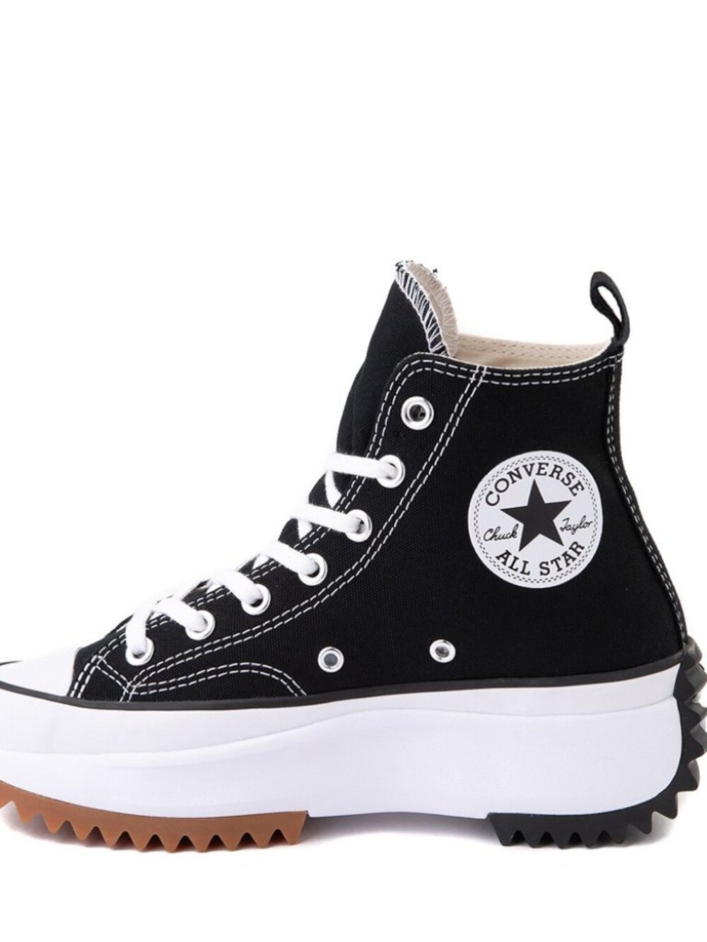Converse Run Star Hike Platform Sneaker - Black / White / Gum - 37.5 Size